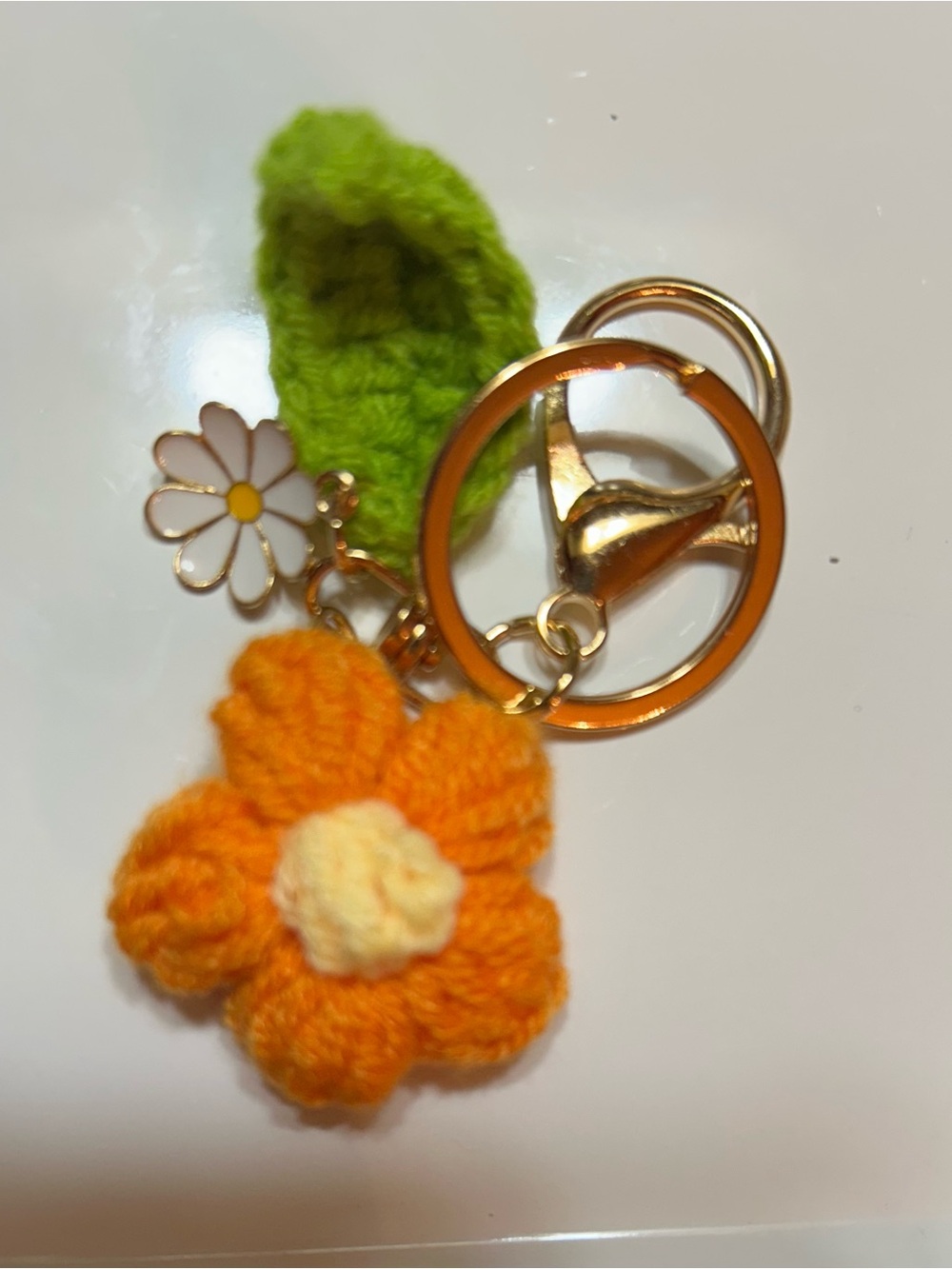 Handmade Orange Flower Keychain/Bag Charm